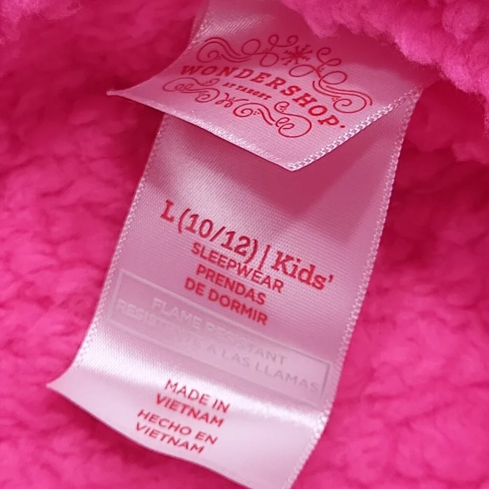 Kids Faux Shearling Half Zip Up Pajama Pullover - Wondershop Size Large 10/12